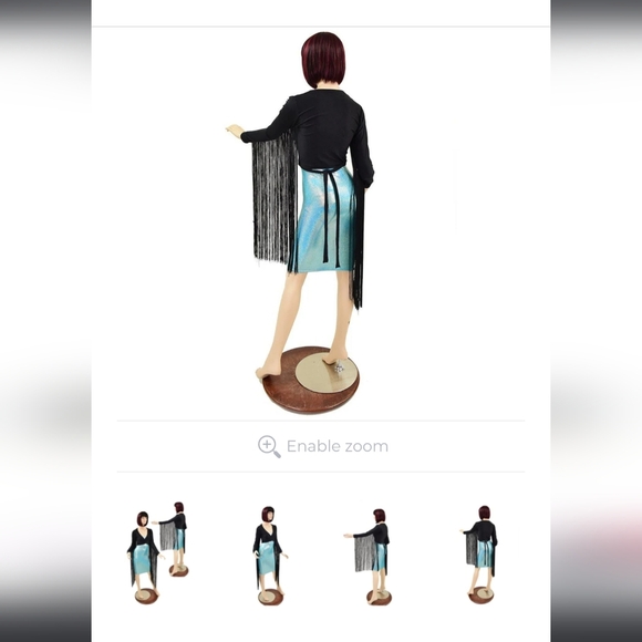 NWOT Wrap and Tie Crop Top with 30" Fringe - Picture 3 of 7